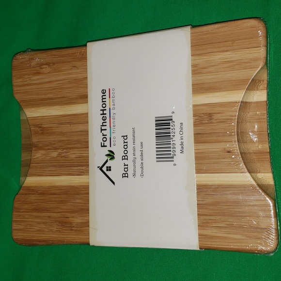 For The Home Bar Board 7 3/4" x 6" x 3/4" Bamboo New - Picture 2 of 2